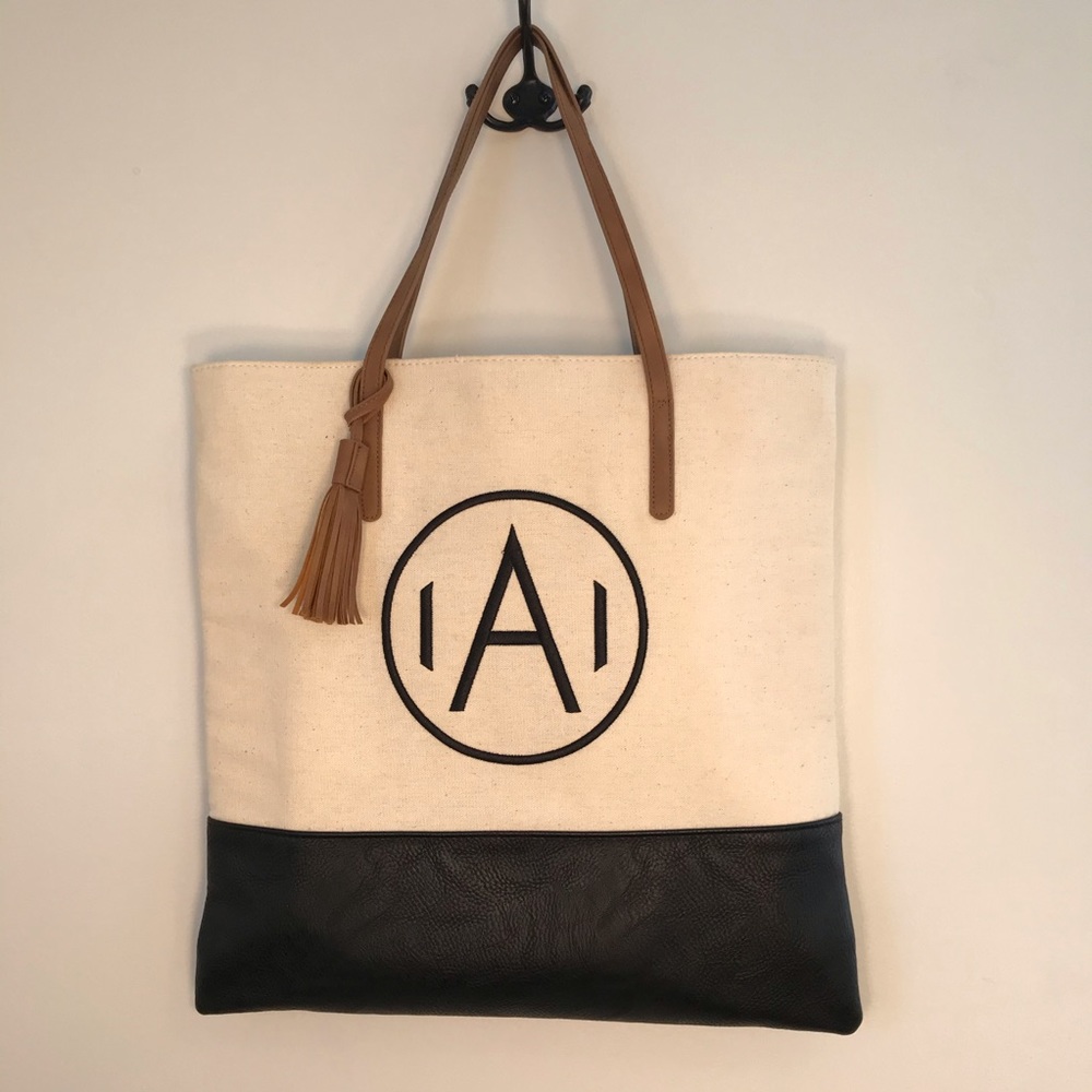 Mud Pie monogram letter “A” bag purse tote